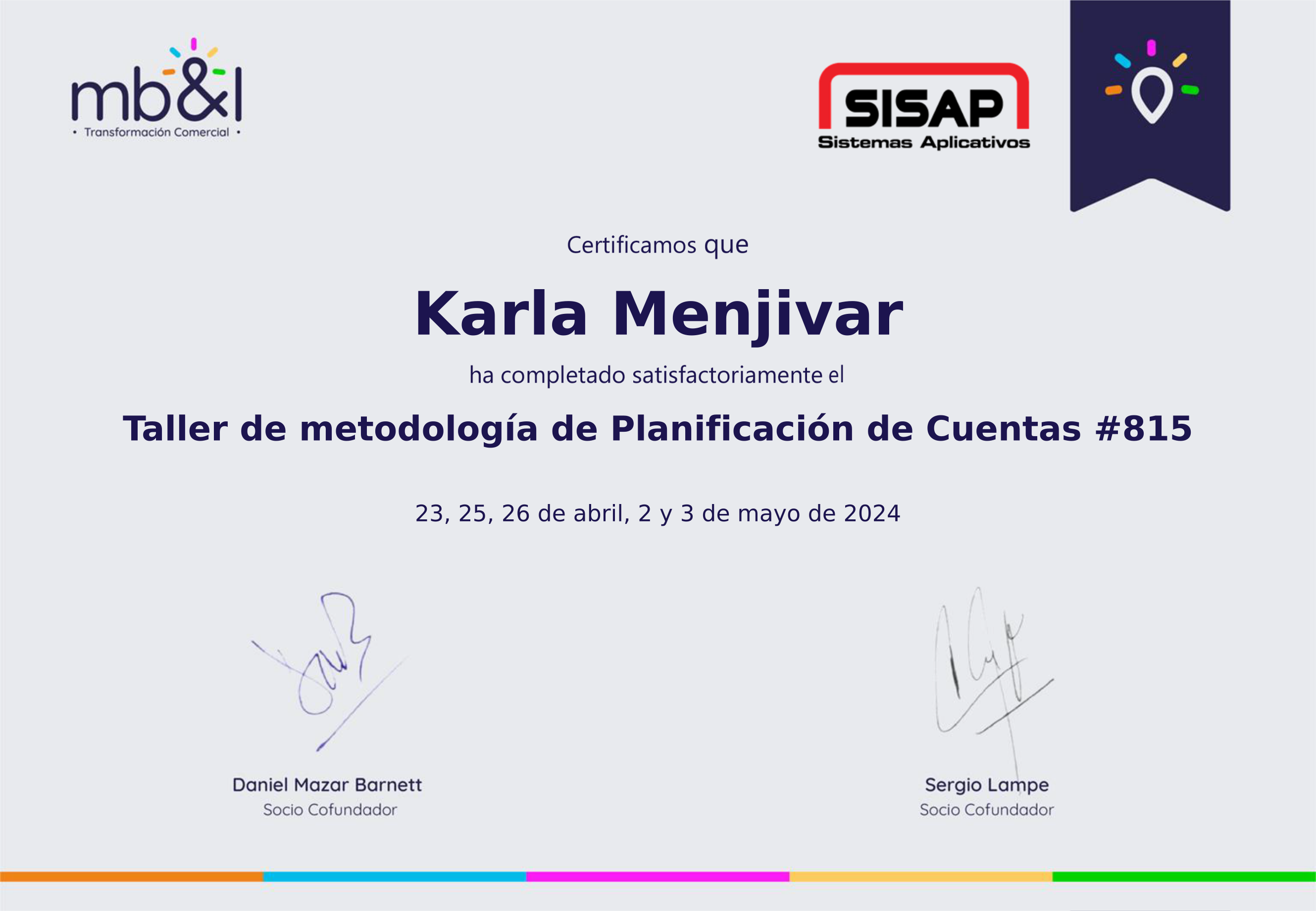 Picture of the certificate