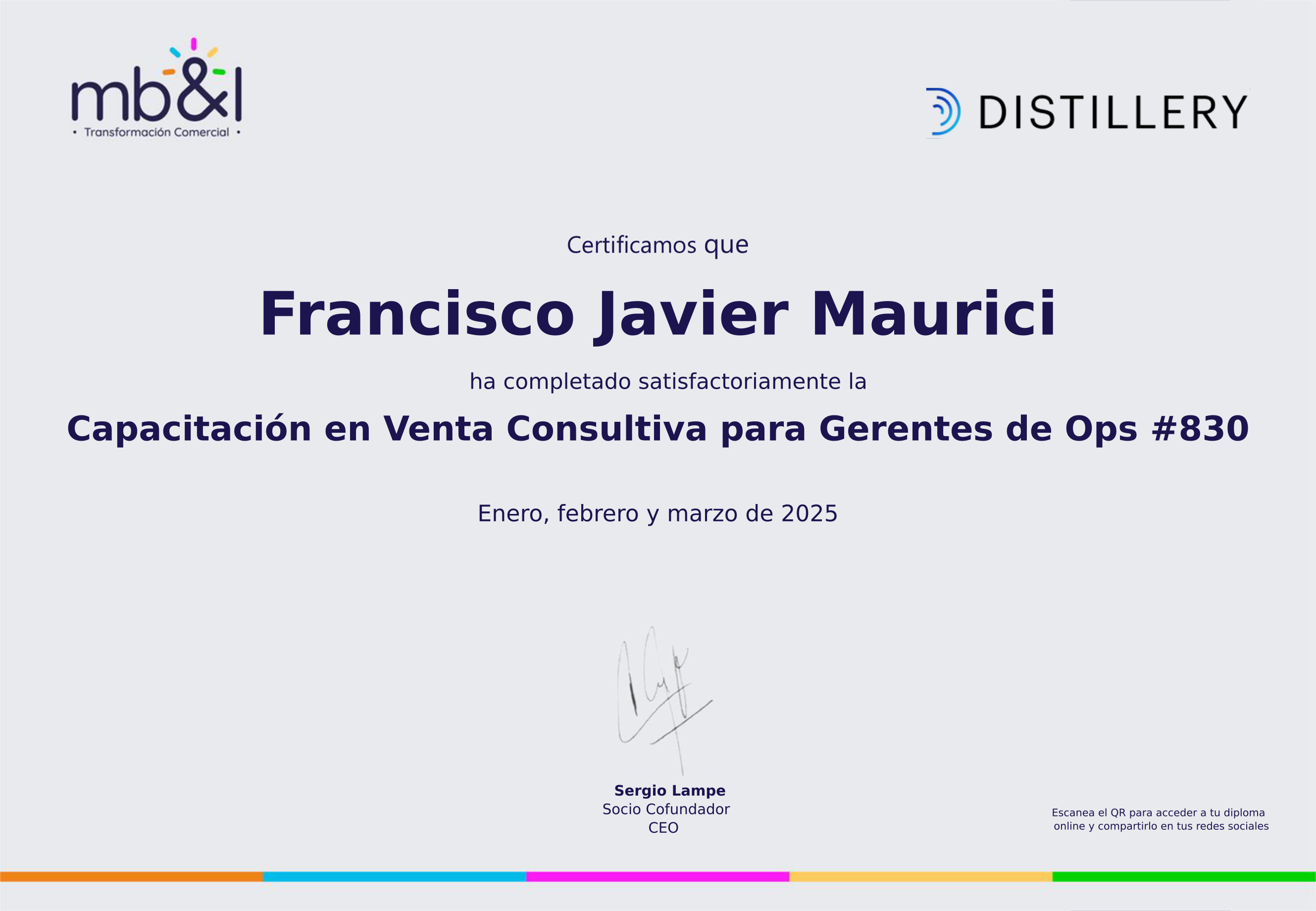 Picture of the certificate