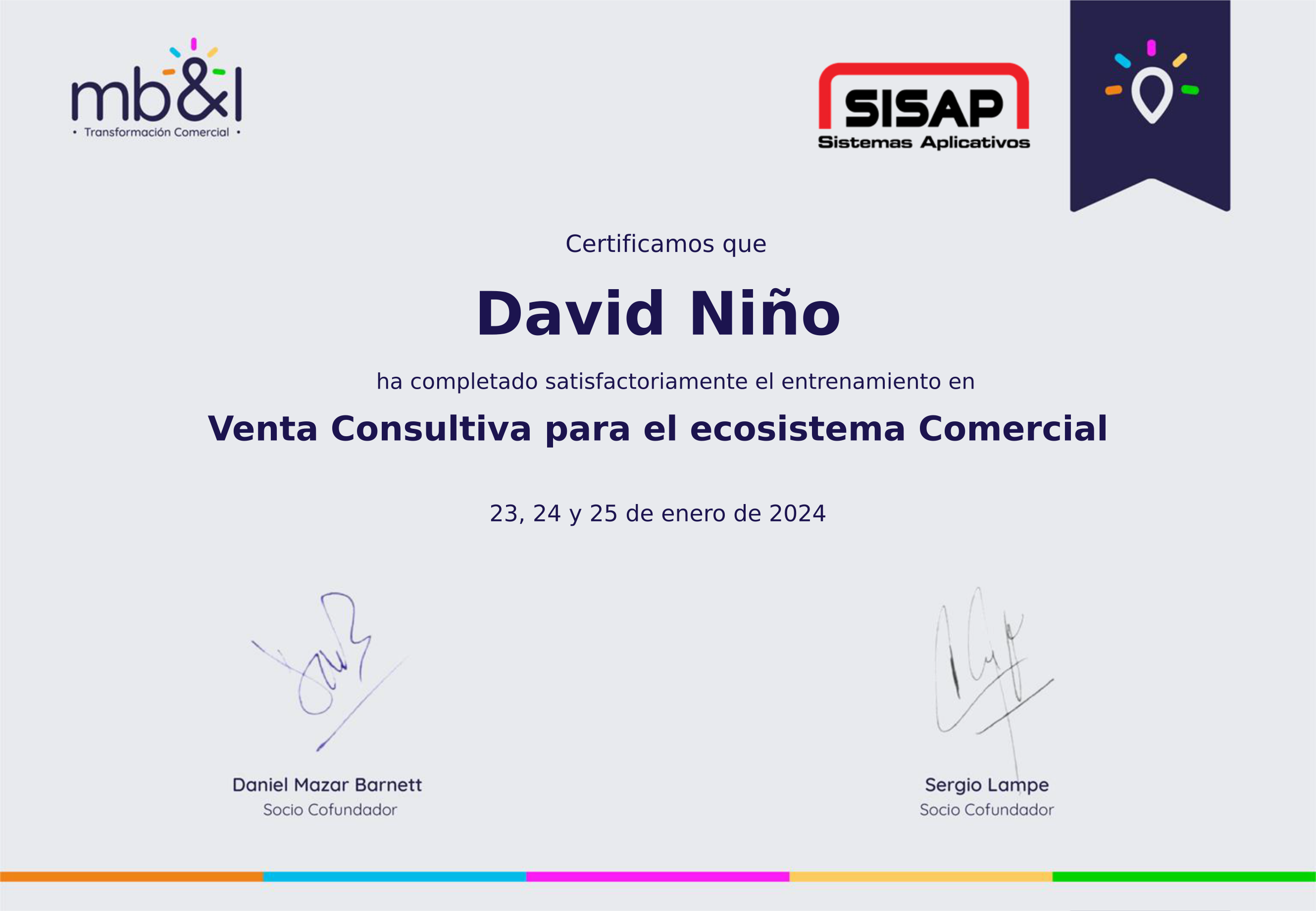 Picture of the certificate