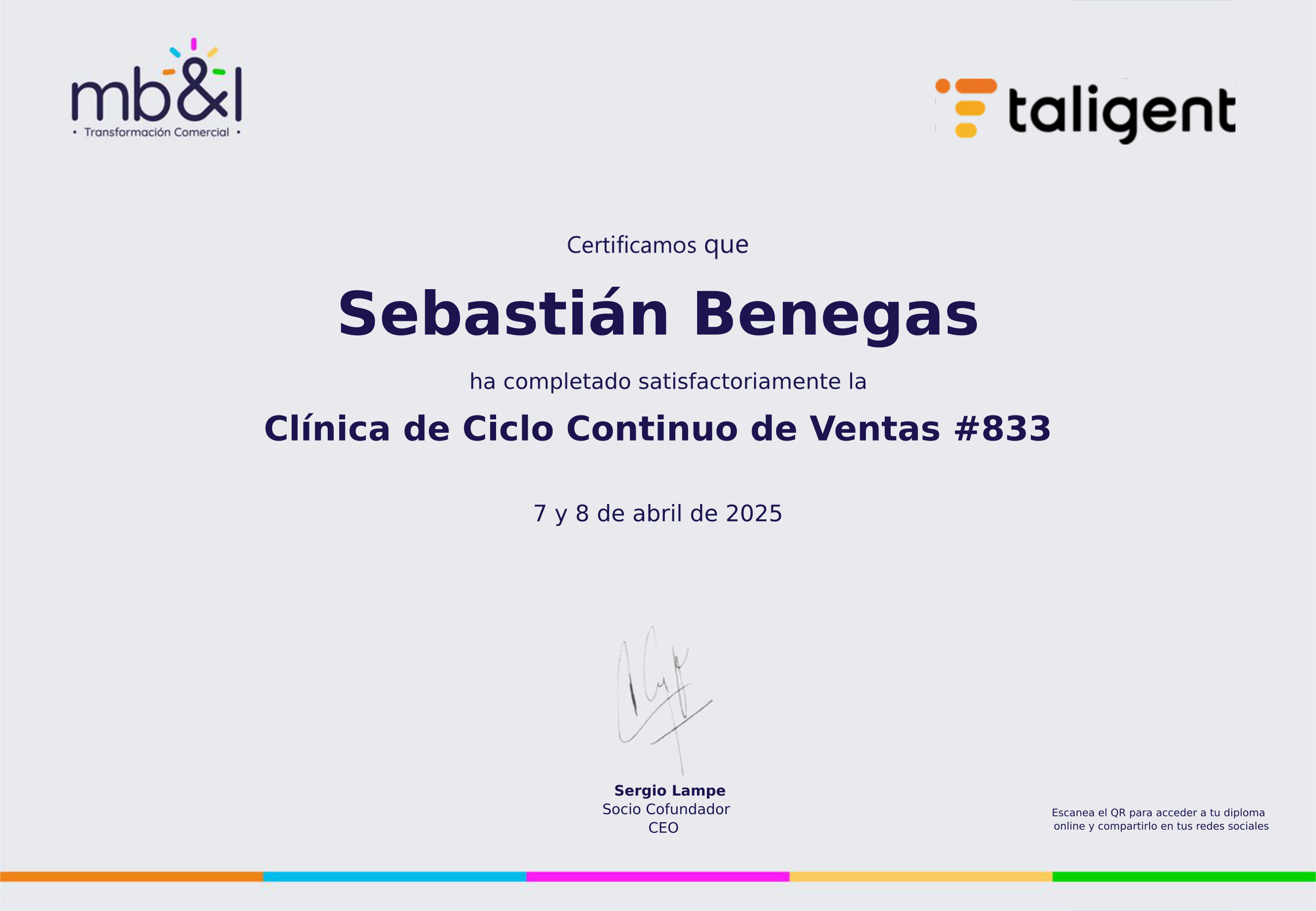 Picture of the certificate