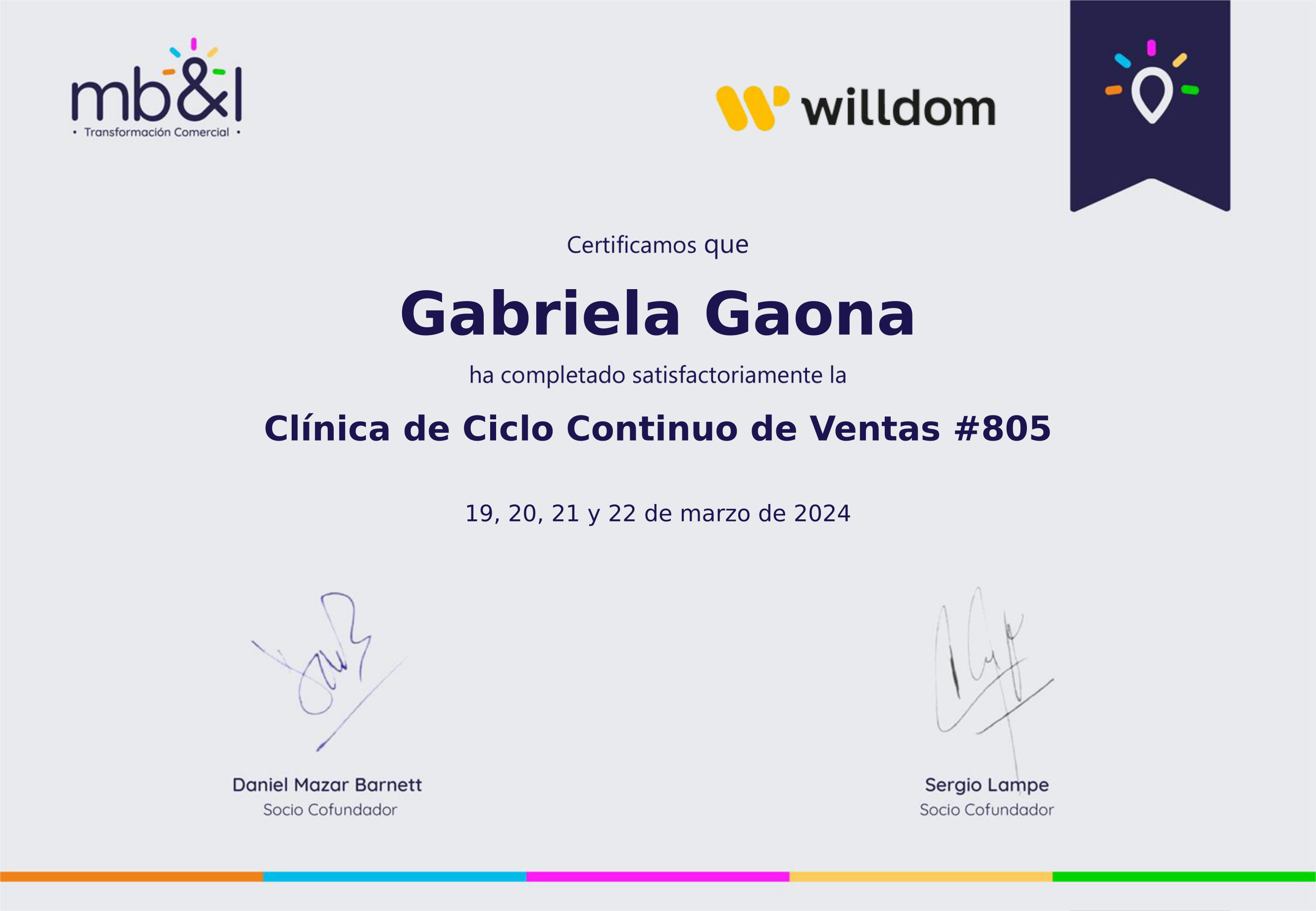 Picture of the certificate